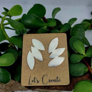 Home sc001 sterling silver stacked leaf pin earrings