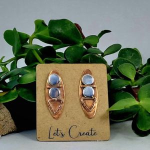 sc019 sterling silver and copper assagai pin earrings