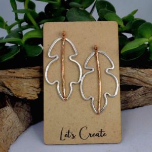 sc021 sterlling silver and copper wire pin earrings