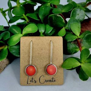 Home sr005 sterling silver and red jasper hanging earrings